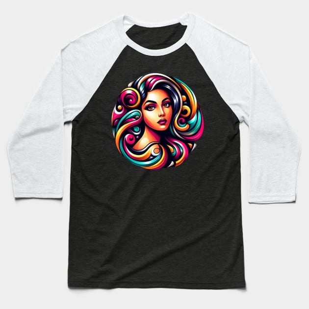 Beautiful Woman Baseball T-Shirt by Mi Bonita Designs